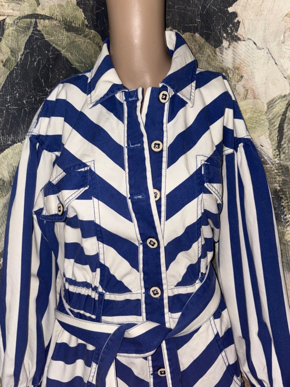 Farm Rio Striped Denim Romper - Picture 3 of 6